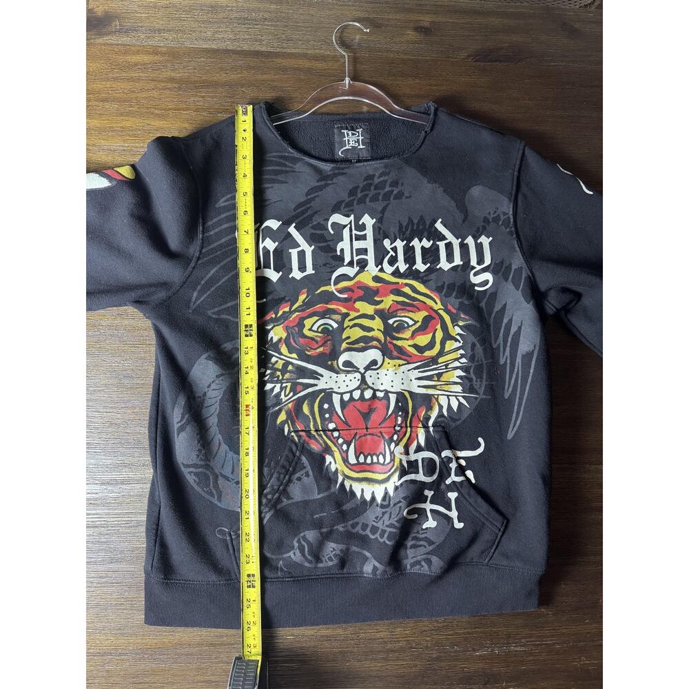 Ed Hardy Sweatshirt Adults Men Medium Black Tiger Graphic Pullover Tattoo - Picture 13 of 14